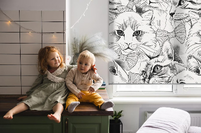 Roller blind Drawn cats