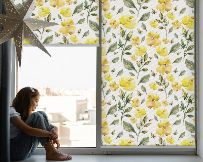 Window blind Yellow flowers