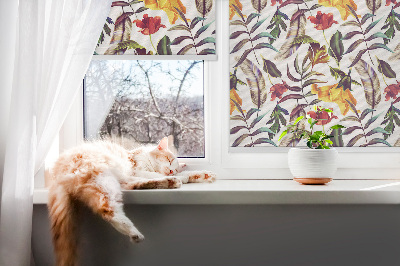 Window blind Colorful flowers