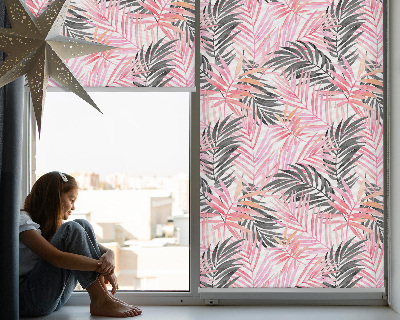 Window blind Pink and black leaves