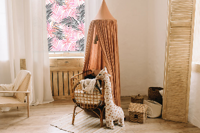 Window blind Pink and black leaves