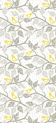 Roller blind for window Yellow birds on gray branches