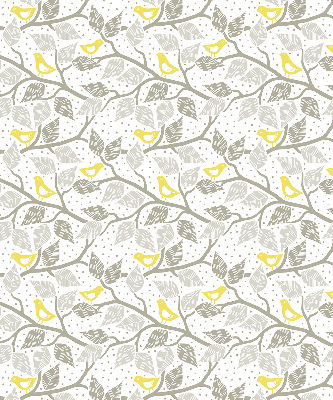 Roller blind for window Yellow birds on gray branches