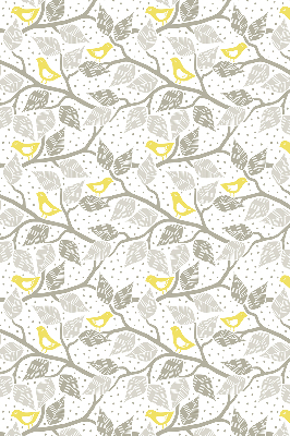 Roller blind for window Yellow birds on gray branches