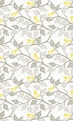 Roller blind for window Yellow birds on gray branches