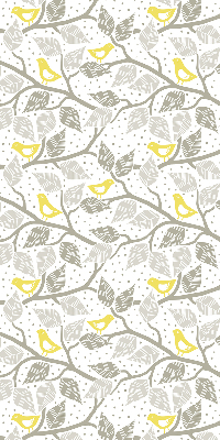 Roller blind for window Yellow birds on gray branches