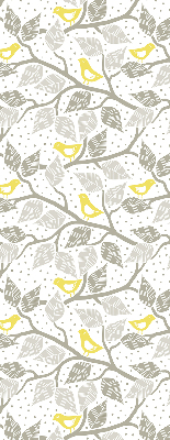 Roller blind for window Yellow birds on gray branches