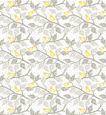 Roller blind for window Yellow birds on gray branches