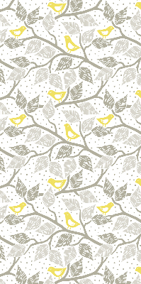 Roller blind for window Yellow birds on gray branches