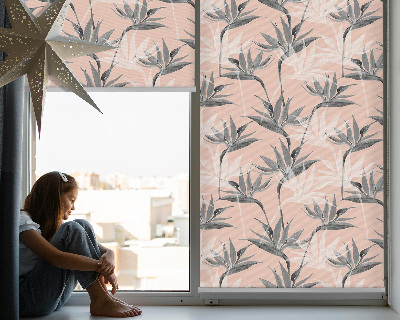 Daylight roller blind Gray flowers