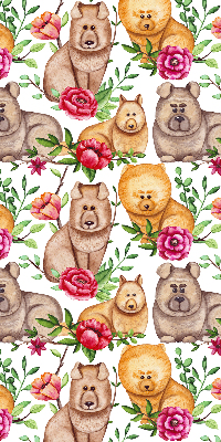 Kitchen roller blind Dogs among flowers