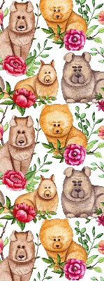 Kitchen roller blind Dogs among flowers