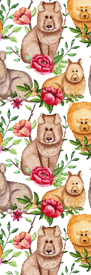 Kitchen roller blind Dogs among flowers