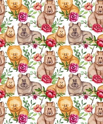 Kitchen roller blind Dogs among flowers