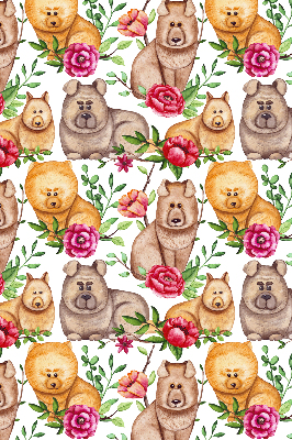 Kitchen roller blind Dogs among flowers