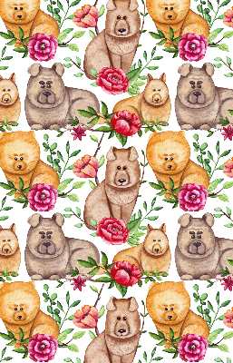 Kitchen roller blind Dogs among flowers