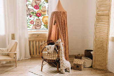 Kitchen roller blind Dogs among flowers