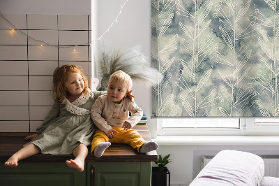 Kitchen roller blind Sketch of the plant on a colorful background