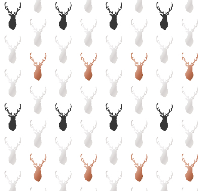 Roller blind for window Drawn deer heads