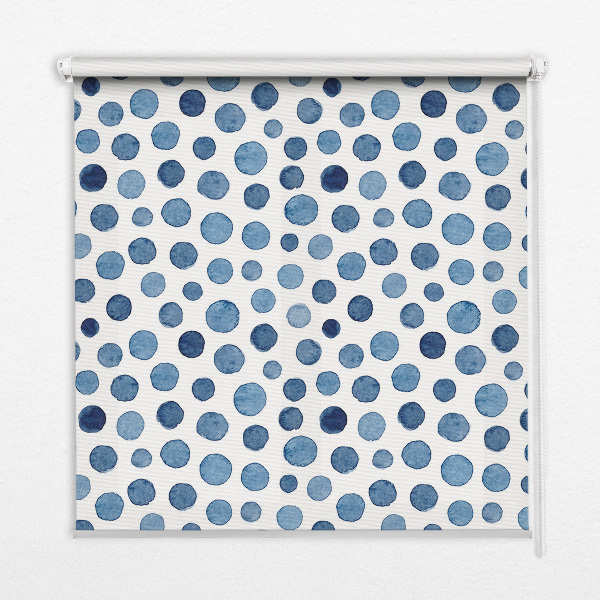 Roller blind for window Blue dots