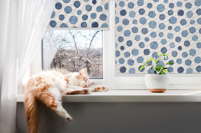 Roller blind for window Blue dots