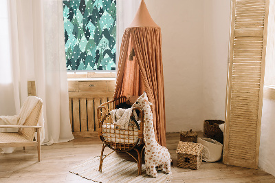 Roller blind for window Forest and falling snow