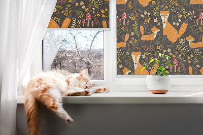 Daylight roller blind Foxes and plants