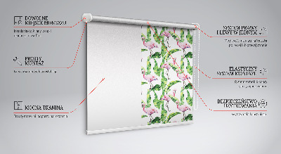 Daylight roller blind Flamings with leaves