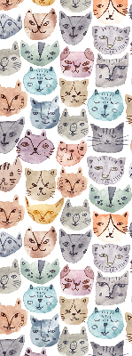 Daylight roller blind Colorful faces of cats