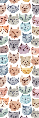 Daylight roller blind Colorful faces of cats