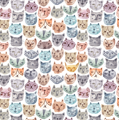 Daylight roller blind Colorful faces of cats