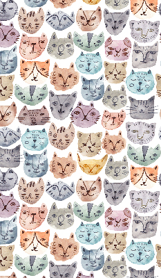 Daylight roller blind Colorful faces of cats