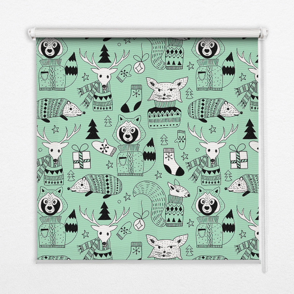 Daylight roller blind Winter animals