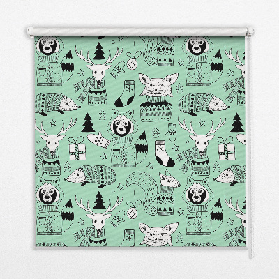 Daylight roller blind Winter animals