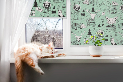 Daylight roller blind Winter animals