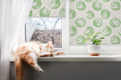 Daylight roller blind Plants reflected on green wheels