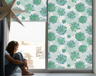 Daylight roller blind Green flowers