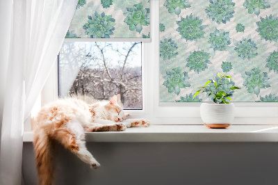 Daylight roller blind Green flowers