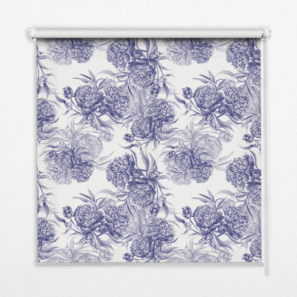 Daylight roller blind Blue bouquet