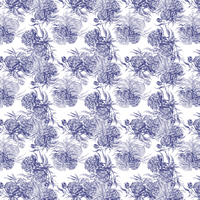 Daylight roller blind Blue bouquet