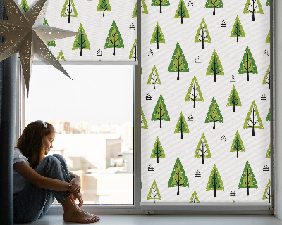 Window blind Drawn forest