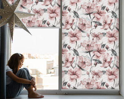 Window blind Pink flowers