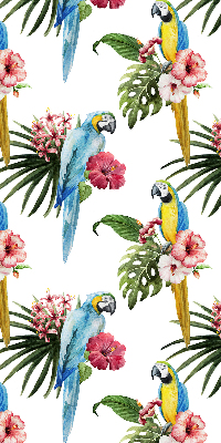 Window blind Parrot on flowers