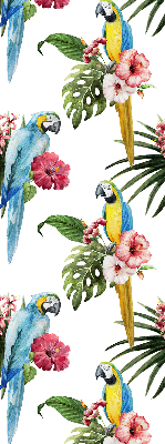 Window blind Parrot on flowers