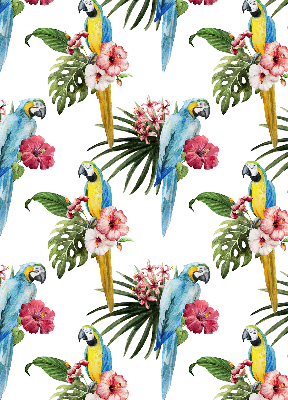 Window blind Parrot on flowers