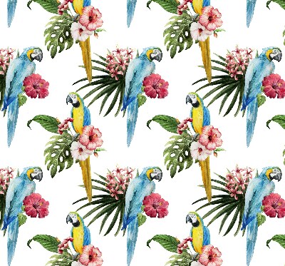 Window blind Parrot on flowers