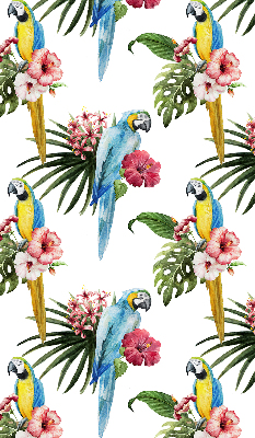 Window blind Parrot on flowers