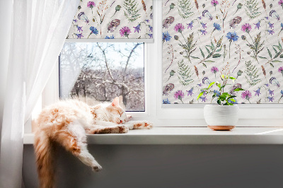 Window blind Colorful flowers