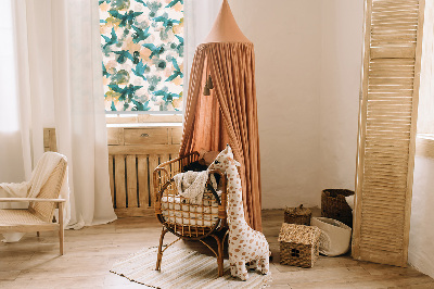 Roller blind for window Birds and colorful spots