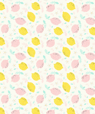 Kitchen roller blind Pink and yellow lemons